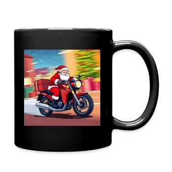 Santas Fastest Reindeer - Tasse einfarbig - Schwarz - Rechts