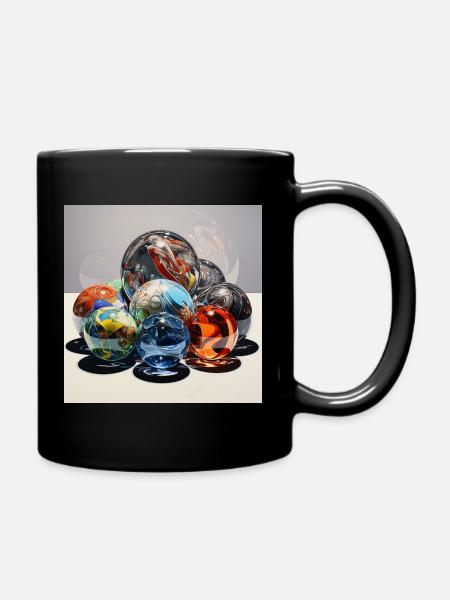 Jeu de couleurs Boules de verre Art de reflet - Mug uni - noir