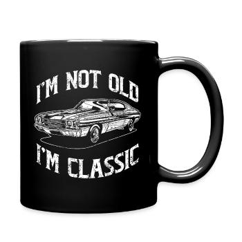Ich bin nicht alt, ich bin ein Oldtimer-Veteran - Tasse einfarbig - Schwarz - Rechts
