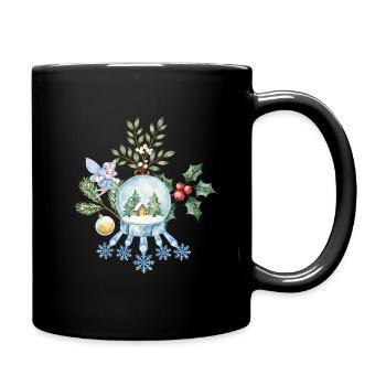 Verzauberter Weihnachtsball - Tasse einfarbig - Schwarz - Rechts