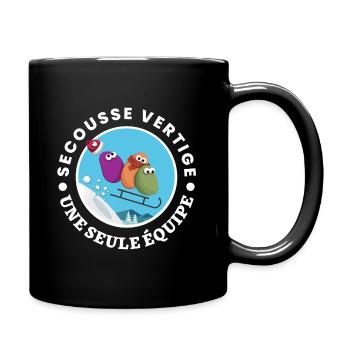 Winter Sledging Team United Humor, Thrills, Magic - Full Colour Mug - black - Right