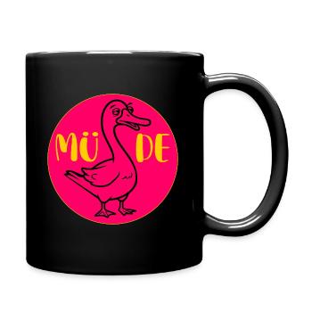 GANS GÄNSE Müde - Tasse einfarbig - Schwarz - Rechts