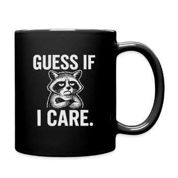 Grumpy Raccoon Attitude Shirt für lockere Erwachsene - Tasse einfarbig - Schwarz - Rechts