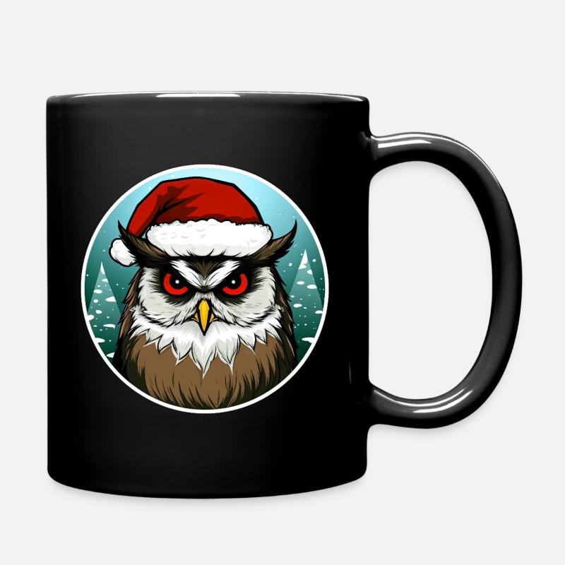 Christmas Owls - Full Colour Mug - black