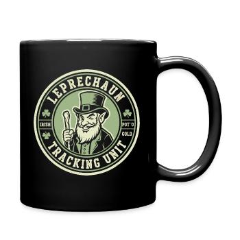 Lustiger Kobold-Tracking-Service zum St. Patrick's - Tasse einfarbig - Schwarz - Rechts
