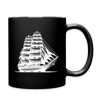 Vintage Segelschiff Träume Nostalgie pur - Tasse einfarbig - Schwarz - Rechts