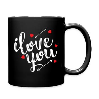 Ich liebe dich Erklärung Romantische Liebe Leidenschaft - Tasse einfarbig - Schwarz - Rechts