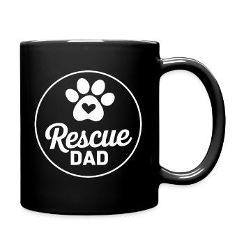 Papa chien de sauvetage - Mug uni - noir - Droite