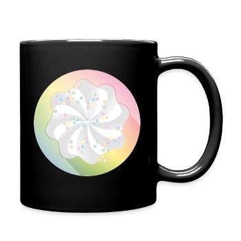 Une délicate crème surmontée de perles en sucre colorées - Mug uni - noir - Droite