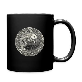 Koi Carp - Full Colour Mug - black - Right