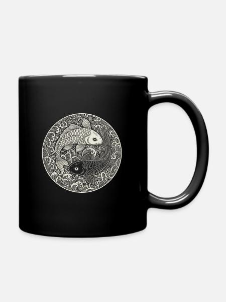 Koi Carp - Full Colour Mug - black