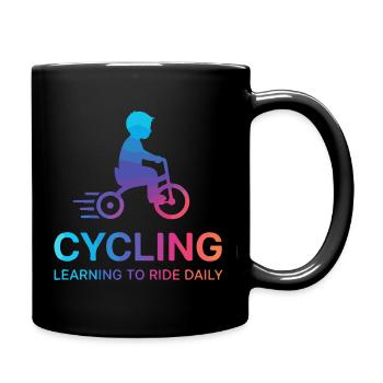 Enfant enfant apprenant en cyclisme - Mug uni - noir - Droite
