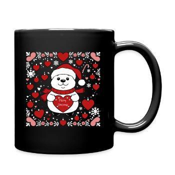 Cœur de Noël d’ours polaire - Mug uni - noir - Droite