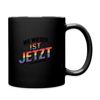 Never again is now! - Cool Pride logo - Full Colour Mug - black - Right