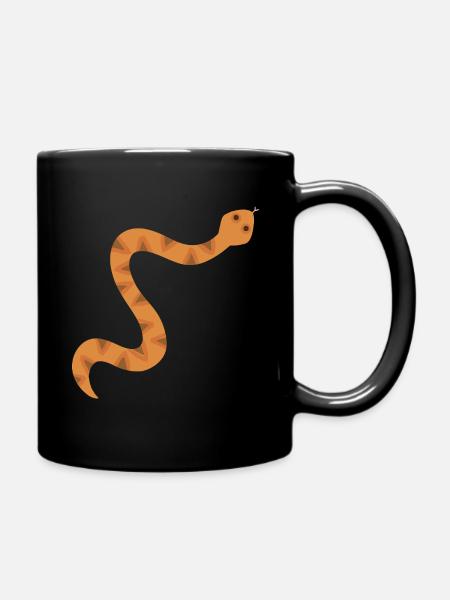 Orange Zickzack-Schlange Illustration - Tasse einfarbig - Schwarz