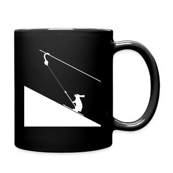Haseklettern am Seil - Tasse einfarbig - Schwarz - Rechts