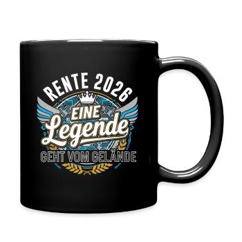 Rente 2026 Rentner Rentnerin Legende Ruhestand - Tasse einfarbig - Schwarz - Rechts