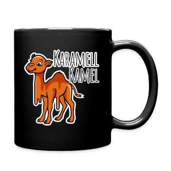 Kamel aus Karamell - lecker und lustiger Witz - Tasse einfarbig - Schwarz - Rechts