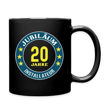 Installateur Jubiläum 20 Jahre 20 jähriges Jubi - Tasse einfarbig - Schwarz - Rechts
