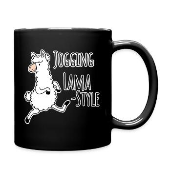 Jogging - Llama Style! Silly but fast! - Full Colour Mug - black - Right