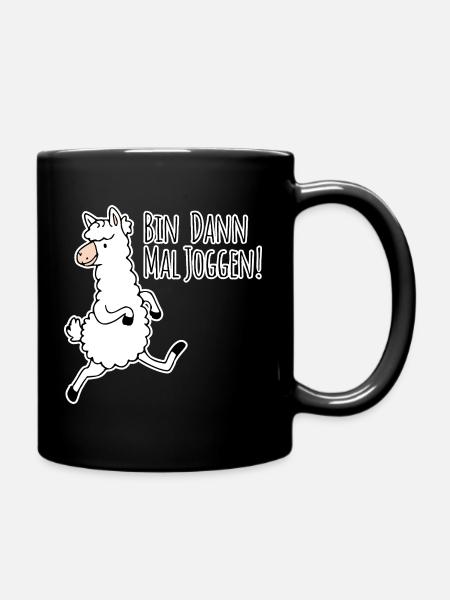 Alors je vais courir ! Le lama drôle aime courir ! - Mug uni - noir