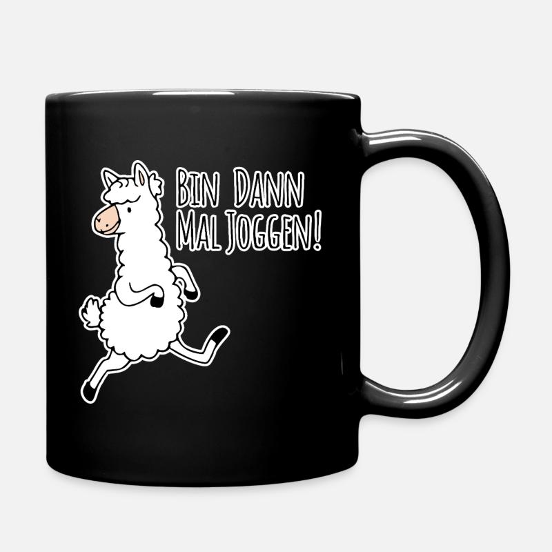 Alors je vais courir ! Le lama drôle aime courir ! - Mug uni - noir