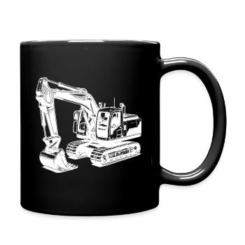 Starker Bagger die Maschine mit dem langen Arm - Tasse einfarbig - Schwarz - Rechts