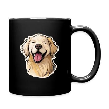 Happy Golden Retriever – Chien drôle avec le sourire - Mug uni - noir - Droite