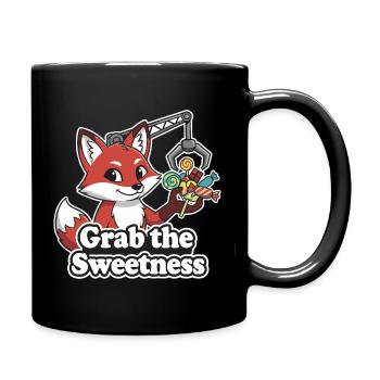 Fuchs greift nach Süßigkeiten - Tasse einfarbig - Schwarz - Rechts