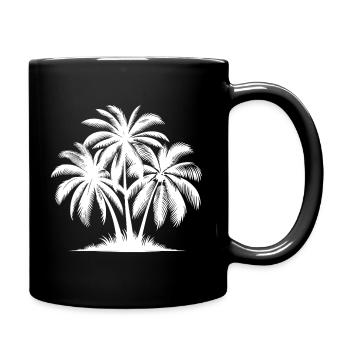 Palmen Oase gegen Stress Insel Tattoo Style - Mug uni - noir - Droite