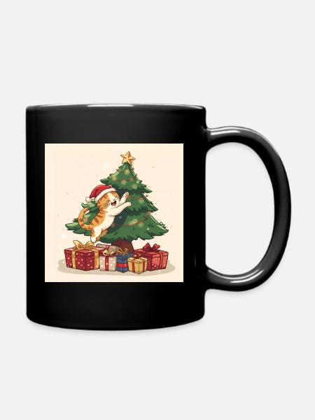 Cat Playtime - Full Colour Mug - black
