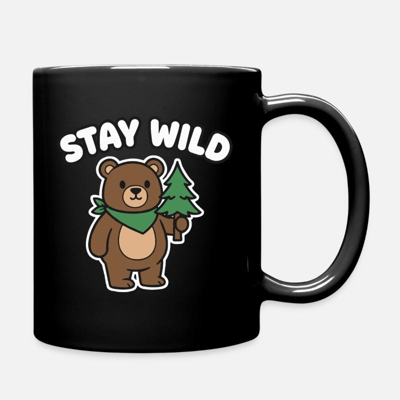 Reste sauvage, ami de la forêt d’ours - Mug uni - noir