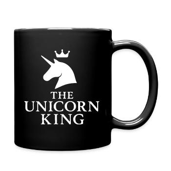 Das Einhornkönig-Logo mit Kronendesign - Tasse einfarbig - Schwarz - Rechts