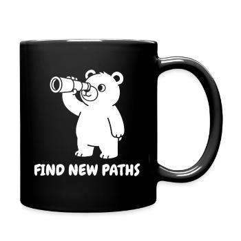Bear with Telescope – New Paths - Full Colour Mug - black - Right