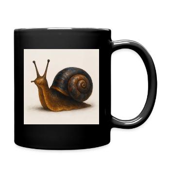 Snail with blue shimmer shell - Full Colour Mug - black - Right