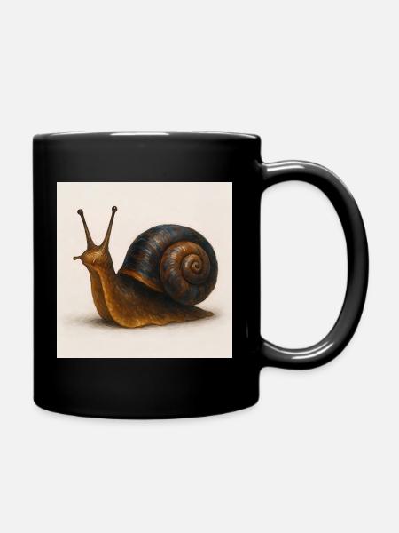 Schnecke mit blauer Schimmerschale - Tasse einfarbig - Schwarz