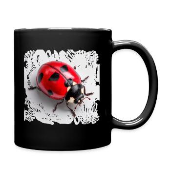 Red Ladybug Pattern Seven-Point - Full Colour Mug - black - Right