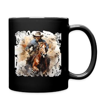 Wild West Rodeo Reiter - Tasse einfarbig - Schwarz - Rechts