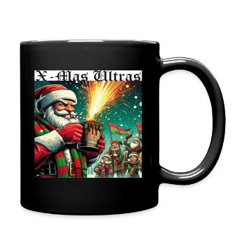 X-Mas Ultras Feuerwerk Santa - Tasse einfarbig - Schwarz - Rechts