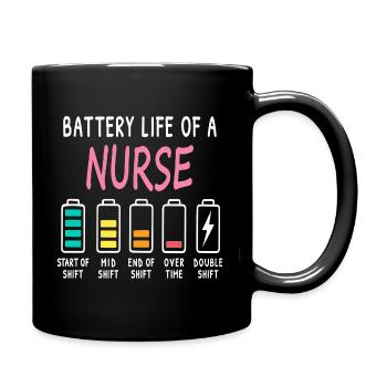 Battery Level of a Caregiver Humor - Full Colour Mug - black - Right