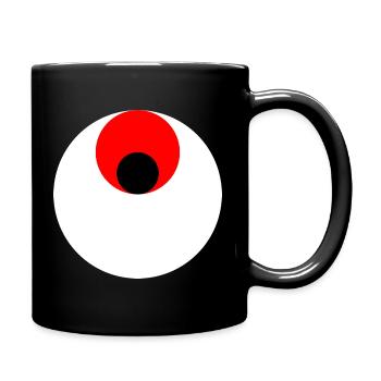 3 circles, white, red and black - Full Colour Mug - black - Right