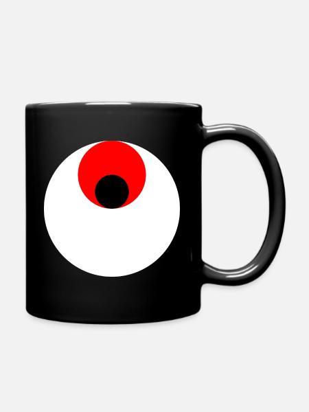 3 cercles, blanc, rouge et noir - Mug uni - noir