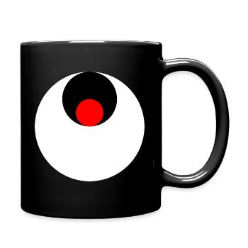 3 cercles, blanc, noir et rouge - Mug uni - noir - Droite