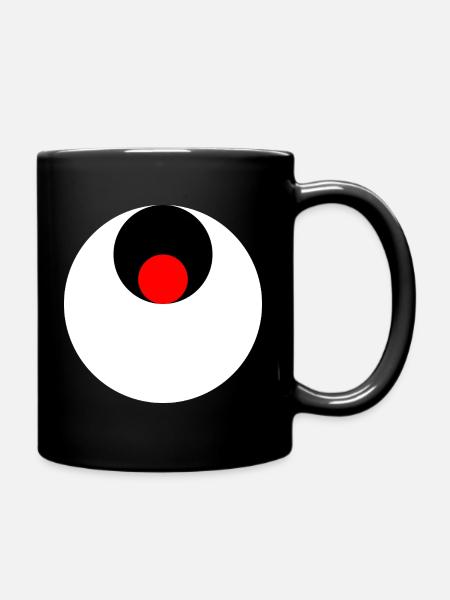 3 cercles, blanc, noir et rouge - Mug uni - noir