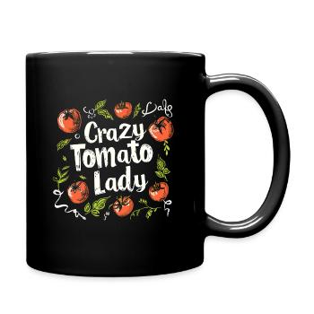 Crazy Tomato Lady – Funny Tomato Garden Design - Full Colour Mug - black - Right