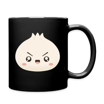 Grumpy Dumpling – süßes Maskottchen - Tasse einfarbig - Schwarz - Rechts