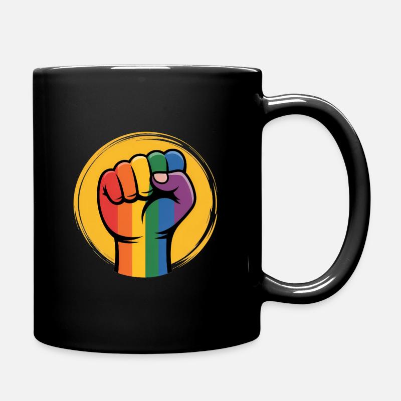 Rainbow Fist Antifa - Contre la droite - Mug uni - noir