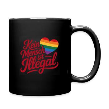 No One Is Illegal - Cool Pride Logo - Full Colour Mug - black - Right