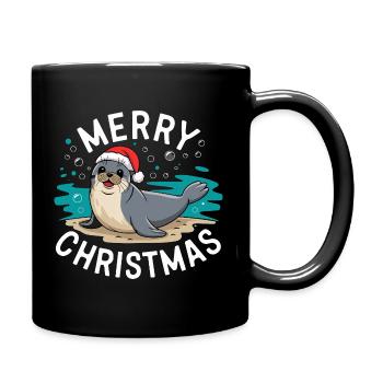 Joyeux Noël Mignon Phoque de Noël - Mug uni - noir - Droite