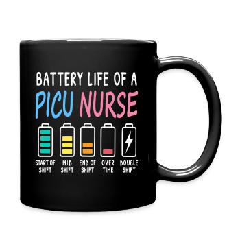 Battery Level of a Pediatric Intensive Care Nurse Humor - Full Colour Mug - black - Right